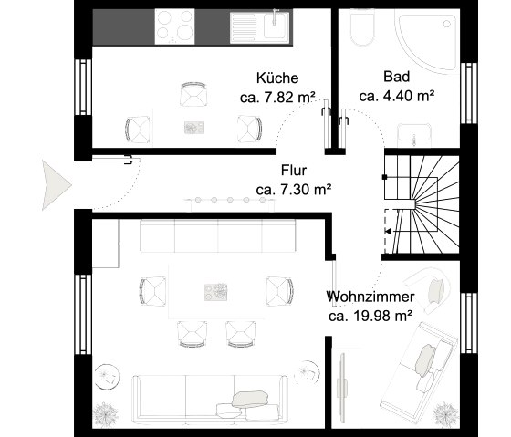Grundriss EG, &copy; Anna-Maria Meyer