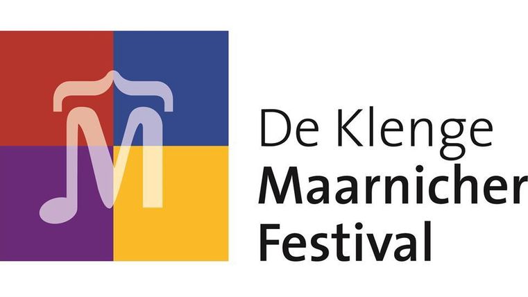 Ein modernes Logo für das Maarnicher Festival. Es zeigt bunte geometrische Formen und einen stilisierten Buchstaben "M".