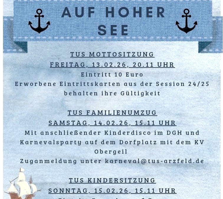 Plakat Karneval, © TuS Arzfeld