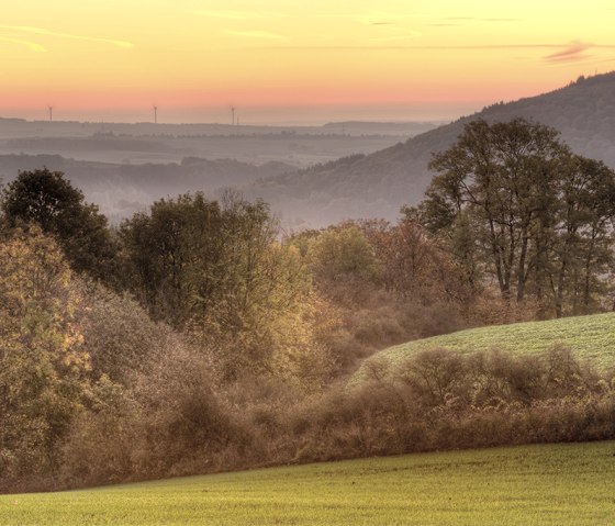 Sonnenuntergang auf dem Pr&uuml;mtalweg, &copy; Naturpark S&uuml;deifel, Pierre Haas